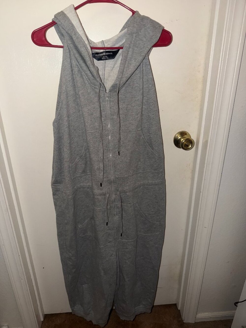 Norma Kamali Gray Jumpsuit with Hood W 2X